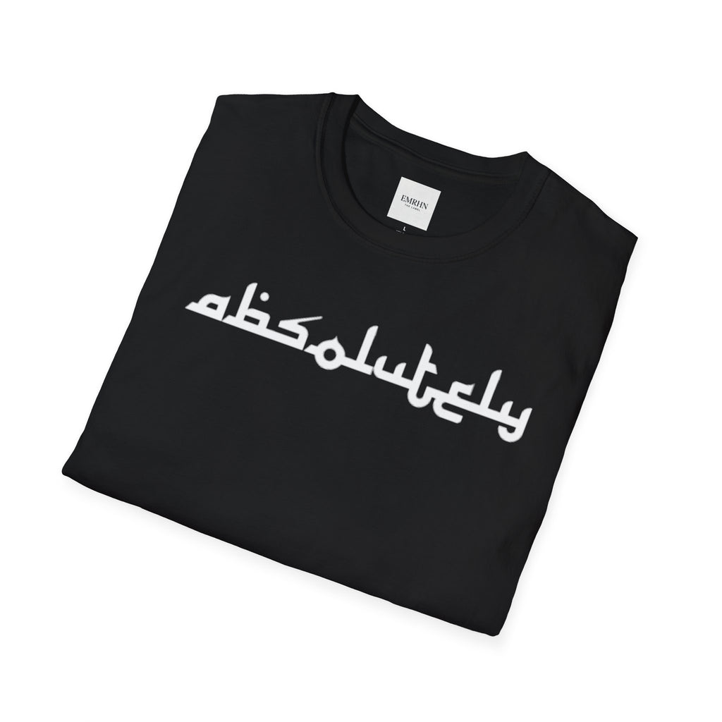 Authority "Absolutely" Graphic T-Shirt — Arabic Calligraphy Back Design