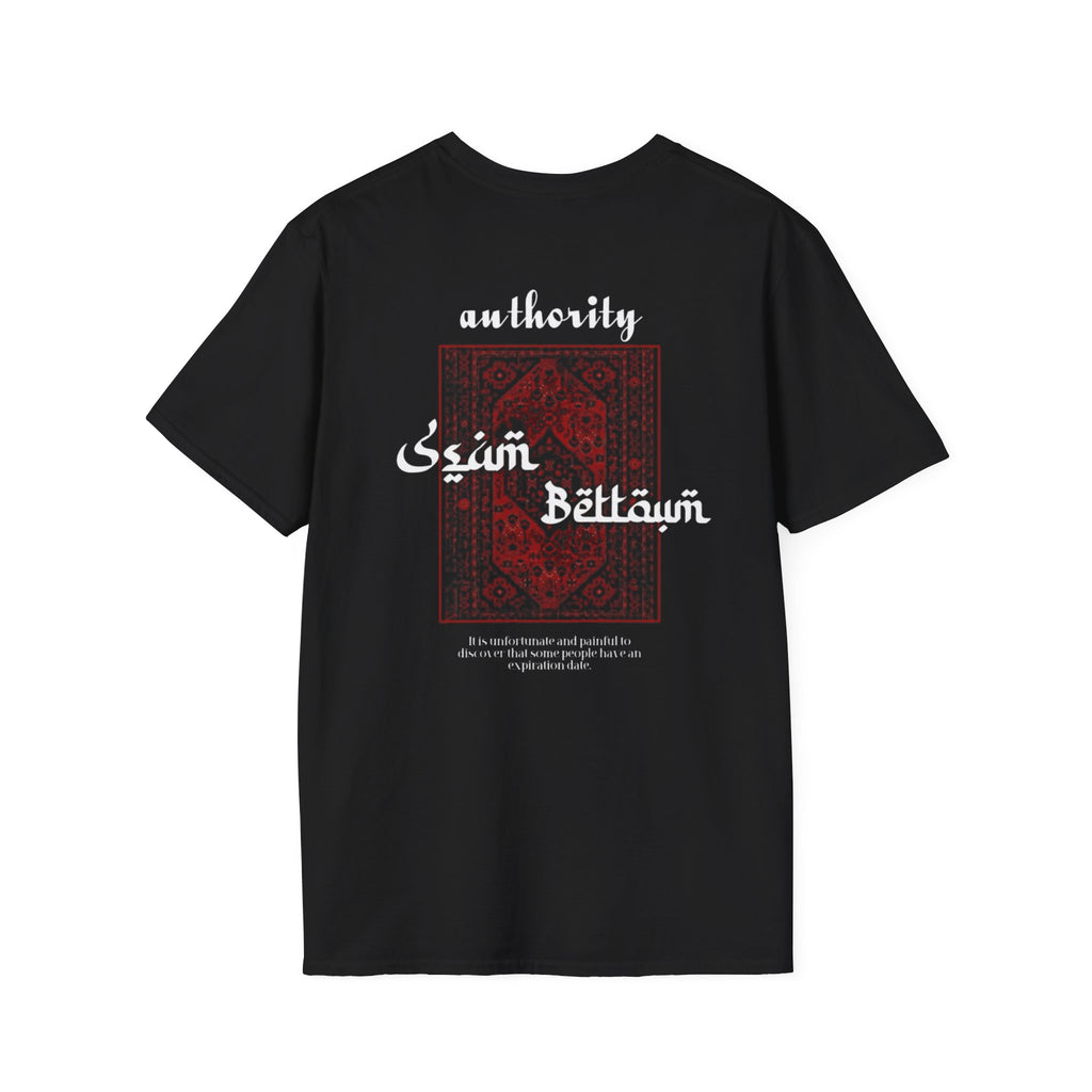 Authority "Absolutely" Graphic T-Shirt — Arabic Calligraphy Back Design